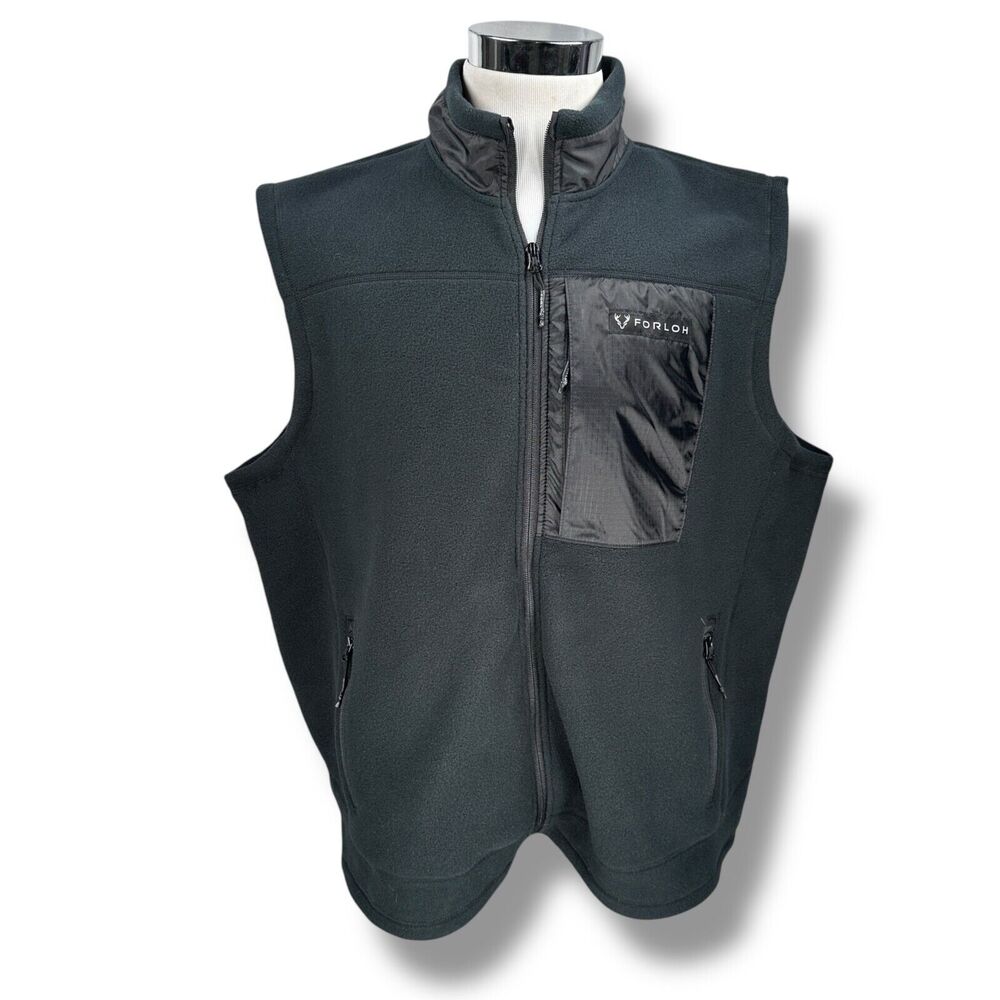 Forloh Raider‎ Polartec Fleece Vest Men’s 3XL XXXL Black Full Zip Regular Fit